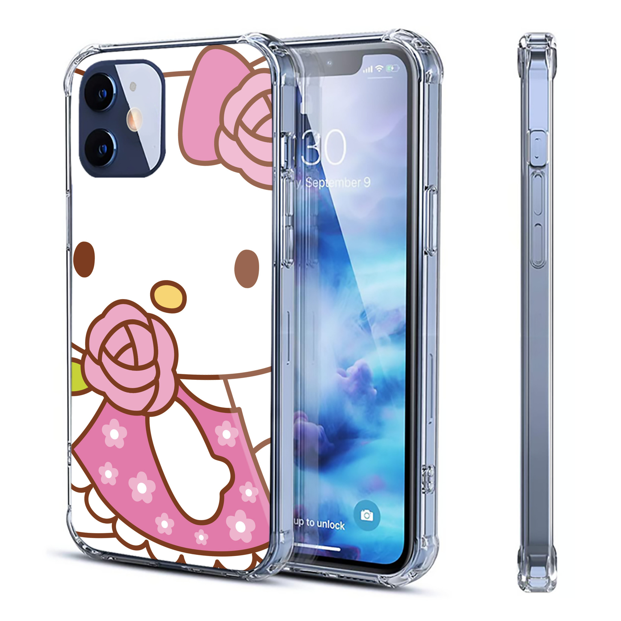 （画像用） Hello Kitty ハローキティ 【iPhone 12シリーズ対応】透明スマホケース（クリアソフトケース）